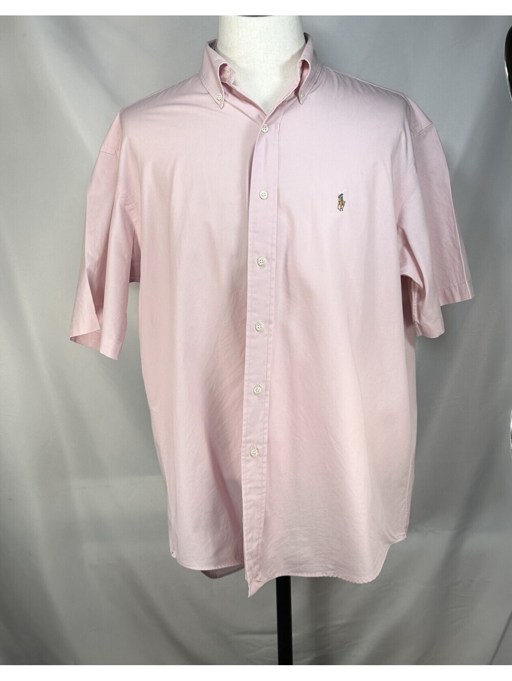 Ralph Lauren Blake Cotton SS Oxford Button Up Pink Mens L